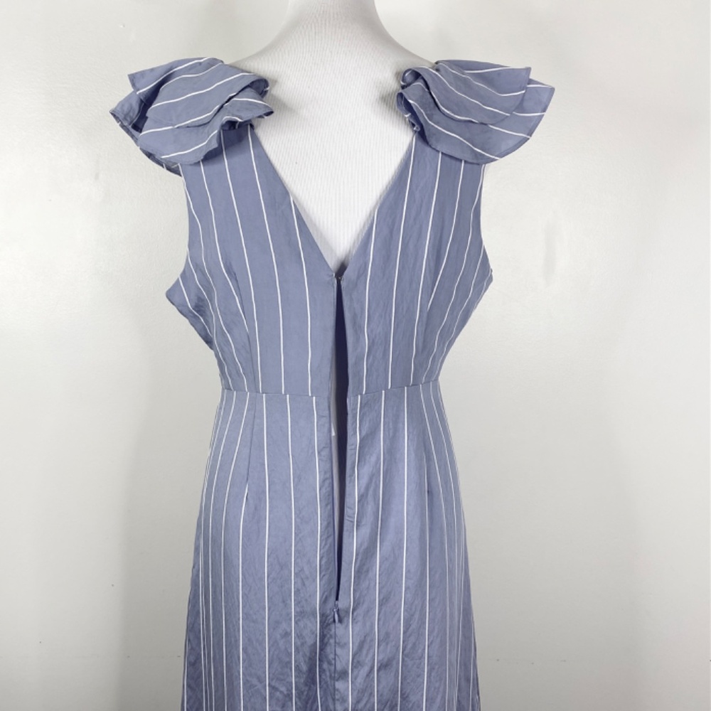 NWT English Factory Stripe Blue Maxi Dress Ruffles Sz. L - Picture 6 of 11